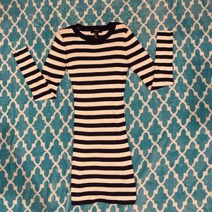 Long Sleeve Striped Mini Dress